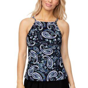 NEW Island Escape Womens Cali Underwire Tankini Swim Top N760449 Black Multi 12
